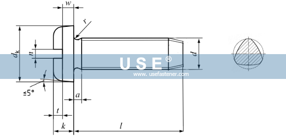 DIN 7500 B - Slotted Pan Head Thread Rolling Forming Screws